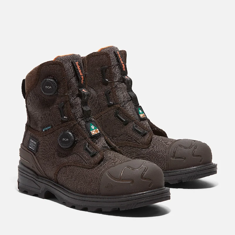 Men's work shoes steel toe brown-Timberland Pro Boa Magnitude 8" Composite Toe Work Boot Men's