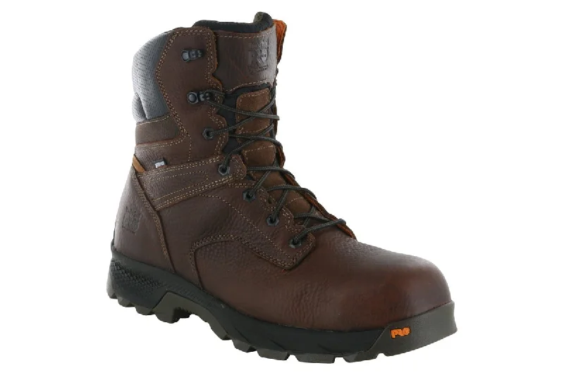 Men's work shoes comfortable tan-Timberland PRO Titan EV 8" Composite Toe Waterproof Boot Brown