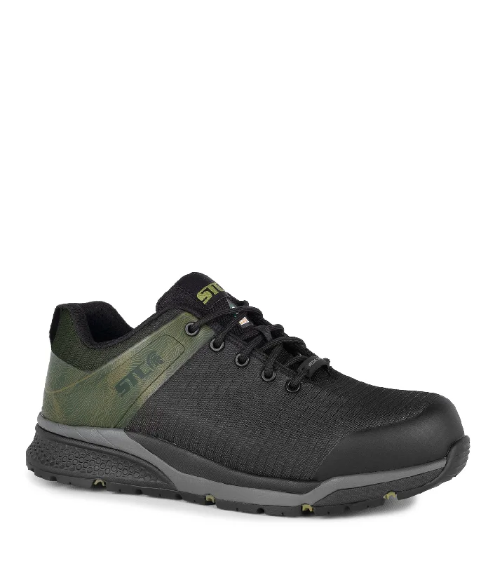 Men's work shoes rugged black-Trainer, Black & Green | Athletic Metal Free Lightweight Work Shoes