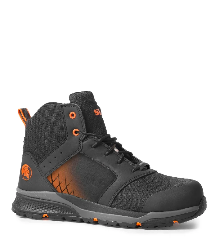 Men's work shoes comfortable black-Trainer6, Black & Orange | 6'' Athletic Work Boots | Lightweight