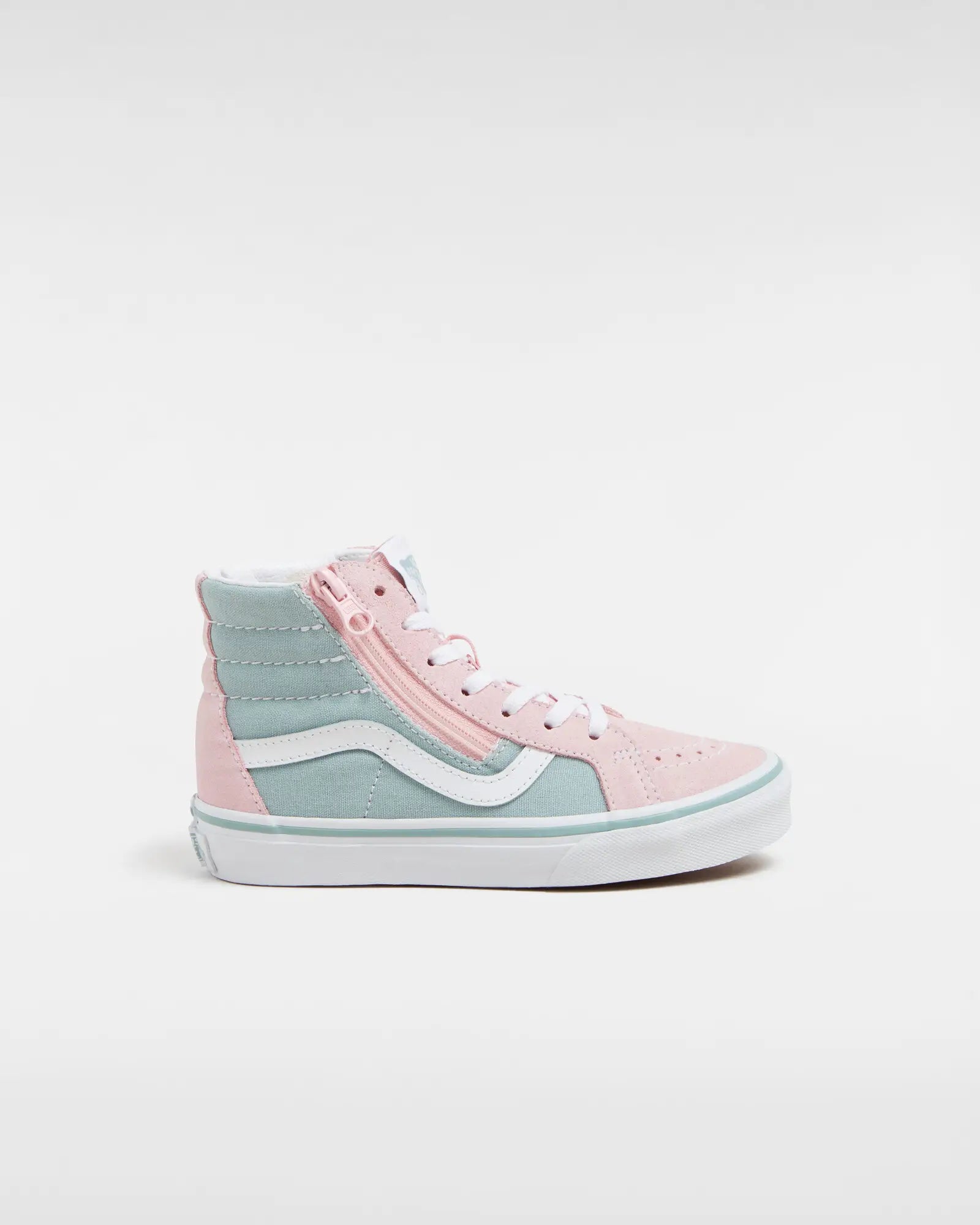 Men's casual shoes soft tan-Boys SK8-HI Reissue Side Zip Shoes in Grey & Pink