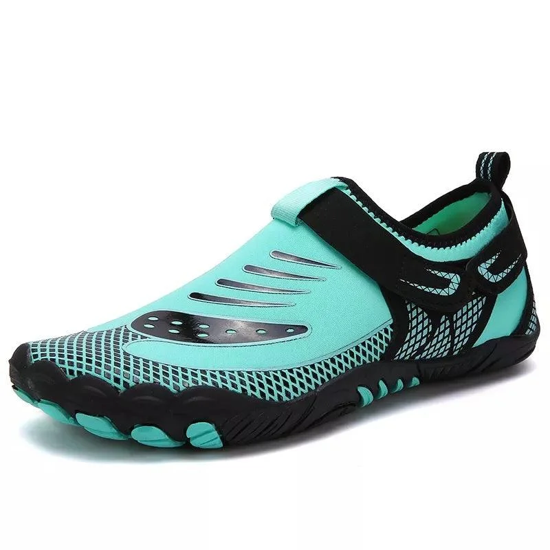 Men's water shoes flexible black-Water Shoes Kids Sports Z Neoprene Rubber Aqua Shoes - Mint