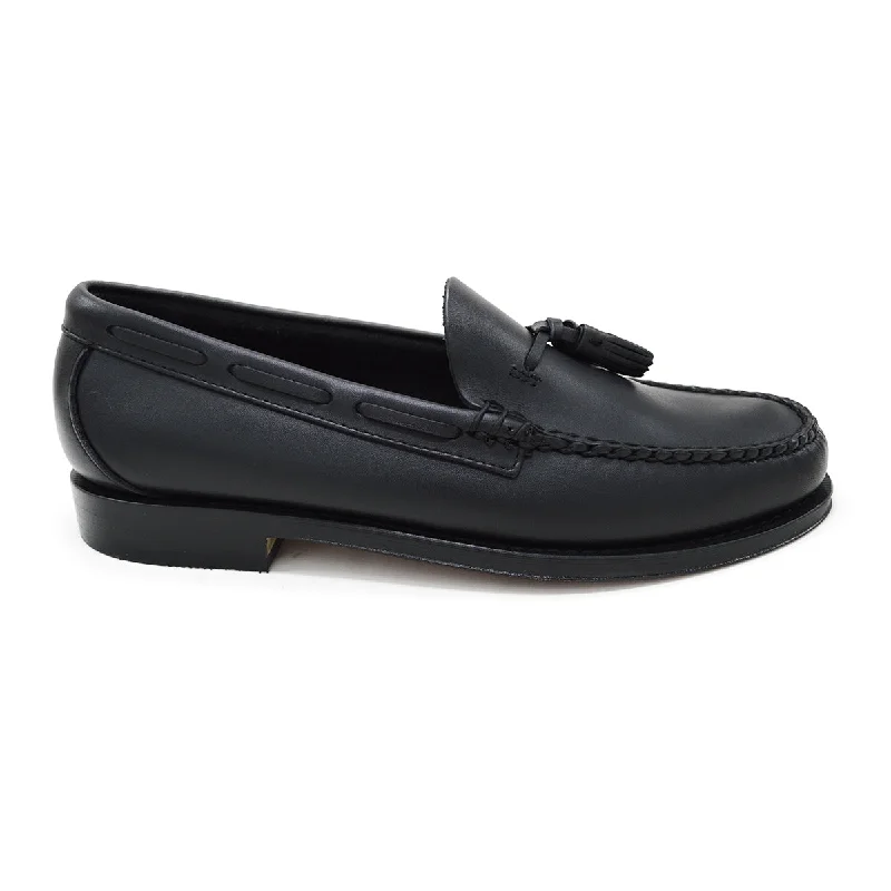 Men's casual shoes flexible gray-Weejuns Larkin Tassel Loafers Soft Black Leather