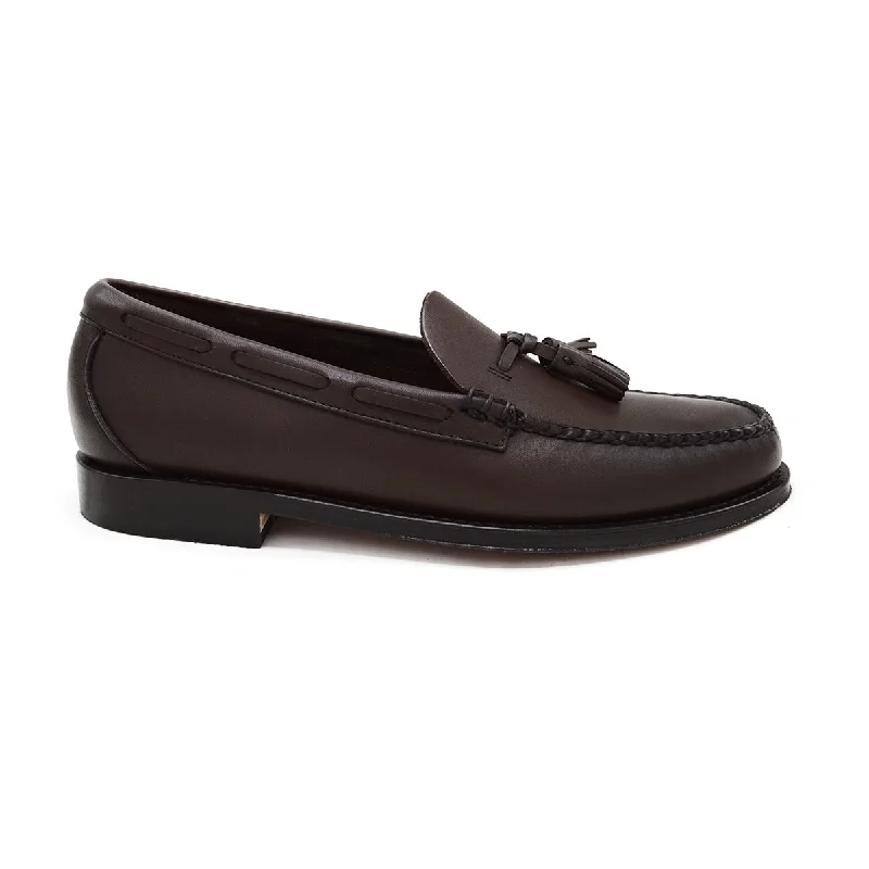 Men's casual shoes stylish black-Weejuns Larkin Tassel Loafers Soft Chocolate Leather