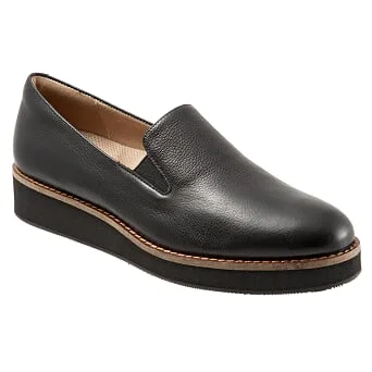 Men's casual shoes slip-on tan-Whistle 006 Black Slip-on Shoes