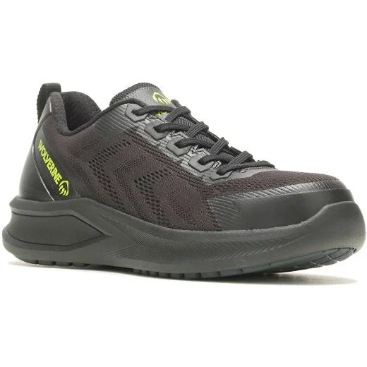 Men's work shoes lightweight gray-Wolverine Men's Bolt Durashocks Knit Carbonmax Work Shoe -Black- W231000