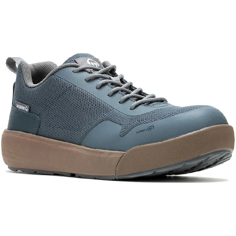 Men's work shoes lightweight brown-Wolverine Men's Dart Knit CT Durashocks Comp Toe Work Shoe- Slate- W241032