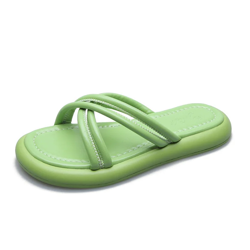 Men's water shoes drainage black-Women's Casual Flat Versatile Non-slip Flip Flops Stylish Sandals