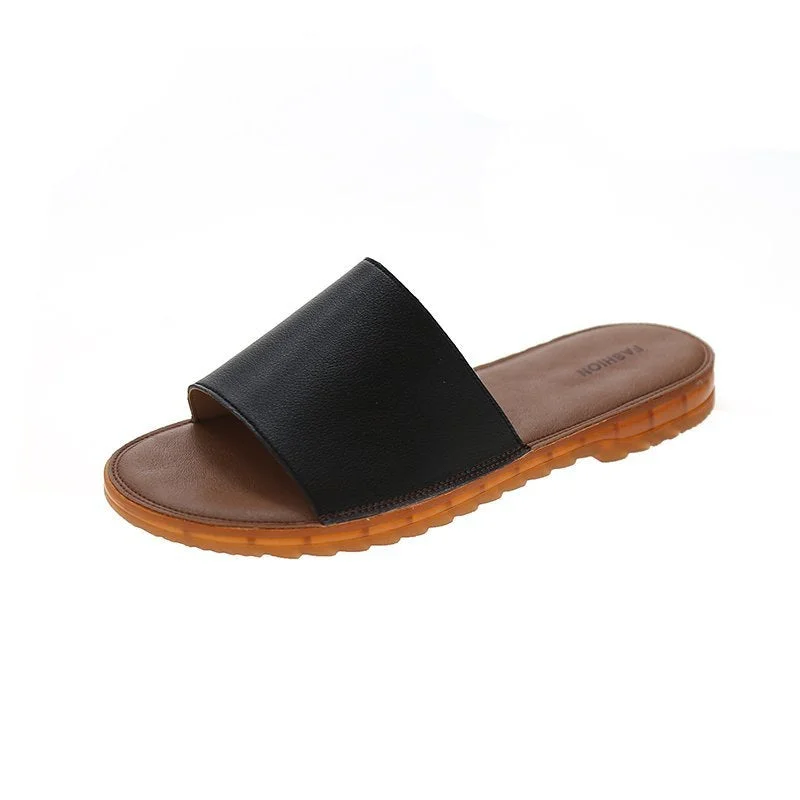 Men's water shoes lightweight black-Women's Casual Leather Handmade Sandals