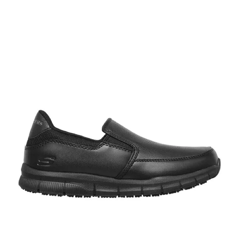 Men's work shoes steel toe gray-Women's Nampa Slip-on Annod Relaxed Fit Slip Resistant Shoe Black