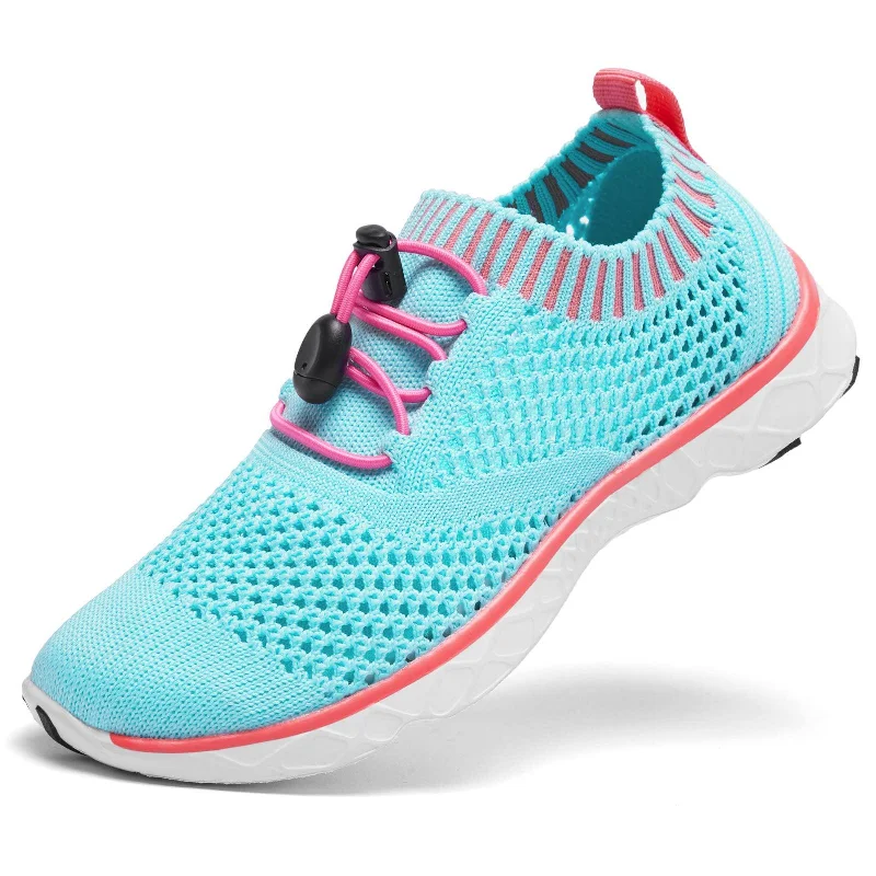 Aqua Blue/Pink/Knit